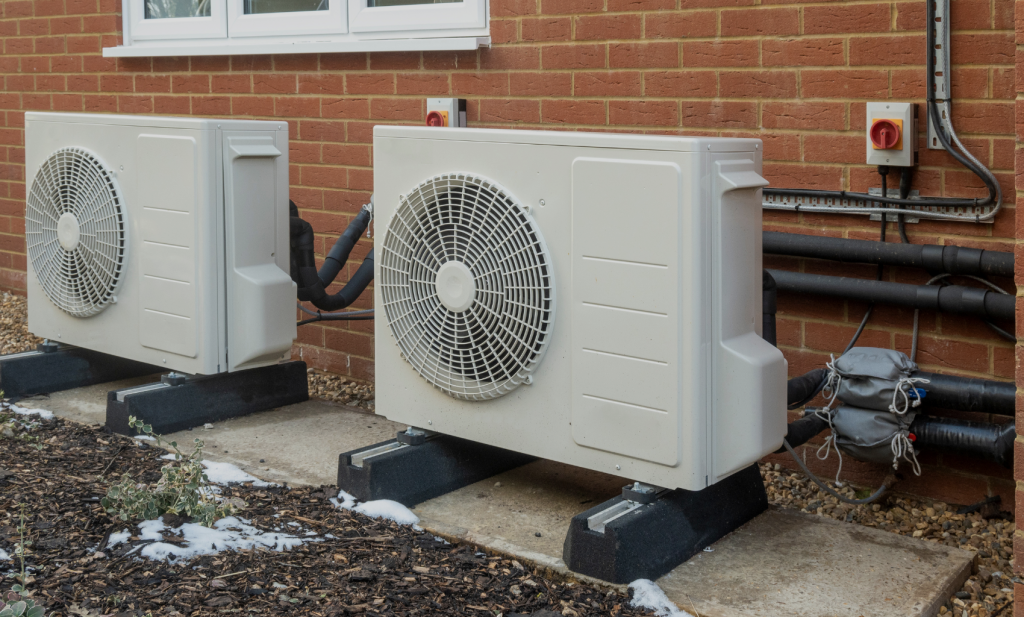 two heat pumps installed next to eachother